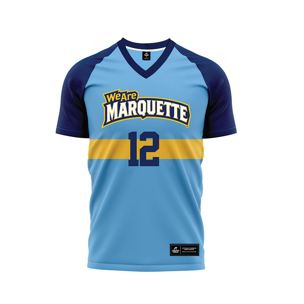 Marquette - NCAA Men's Soccer : Emilio Maldonado Frei - Blue Soccer Jersey-0