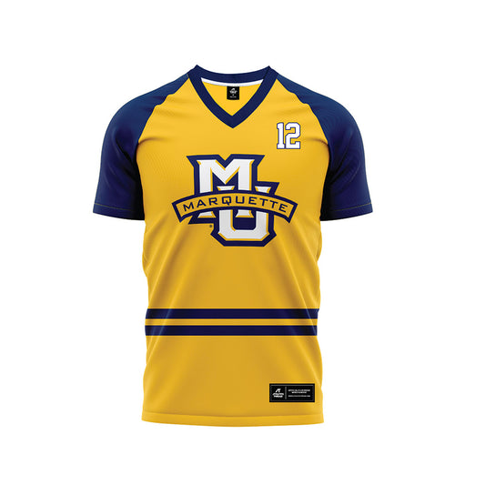 Marquette - NCAA Men's Soccer : Emilio Maldonado Frei - Gold Soccer Jersey-0