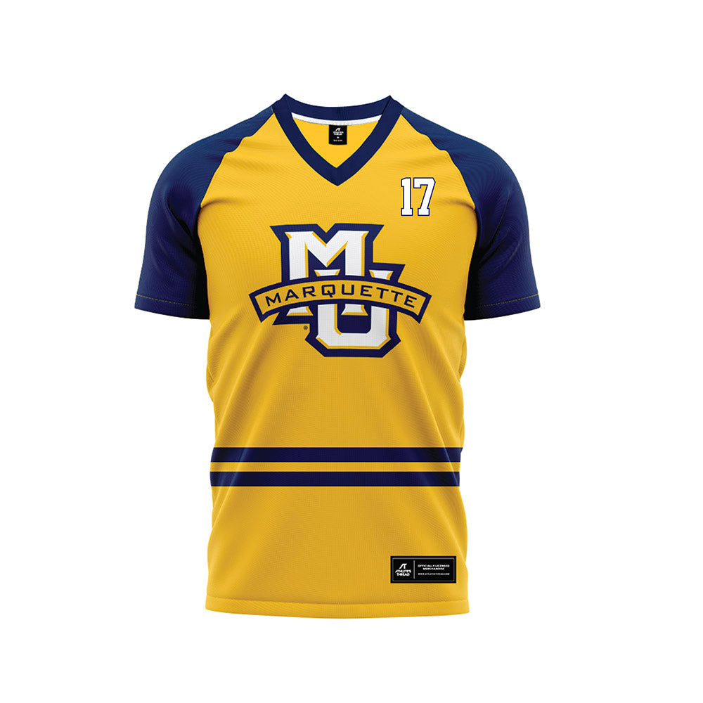 Marquette - NCAA Men's Soccer : Jonathan Monreal-Herrera - Gold Soccer Jersey-0