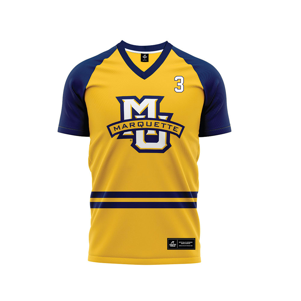 Marquette - NCAA Men's Soccer : Rio Pehar - Gold Soccer Jersey-0