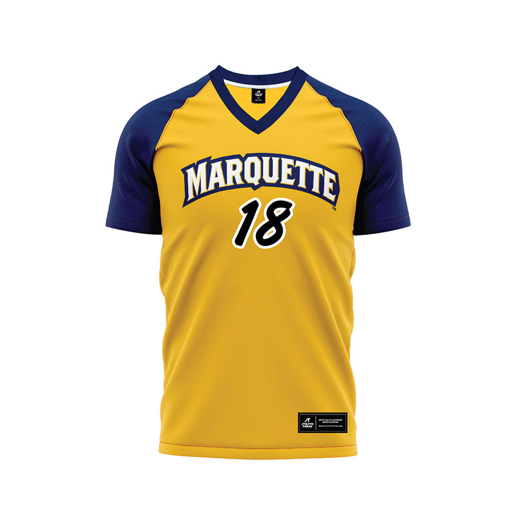 Marquette - NCAA Women's Soccer : Capri Oliviero - Gold Soccer Jersey-0