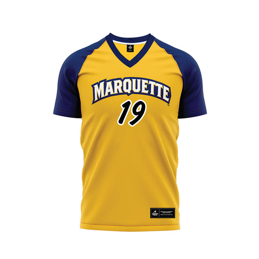 Marquette - NCAA Women's Soccer : Meg Decker - Gold Soccer Jersey-0