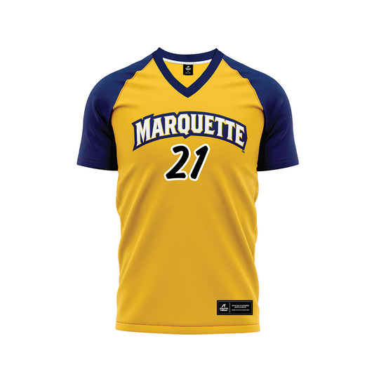 Marquette - NCAA Women's Soccer : Kiley McMinn - Gold Soccer Jersey-0