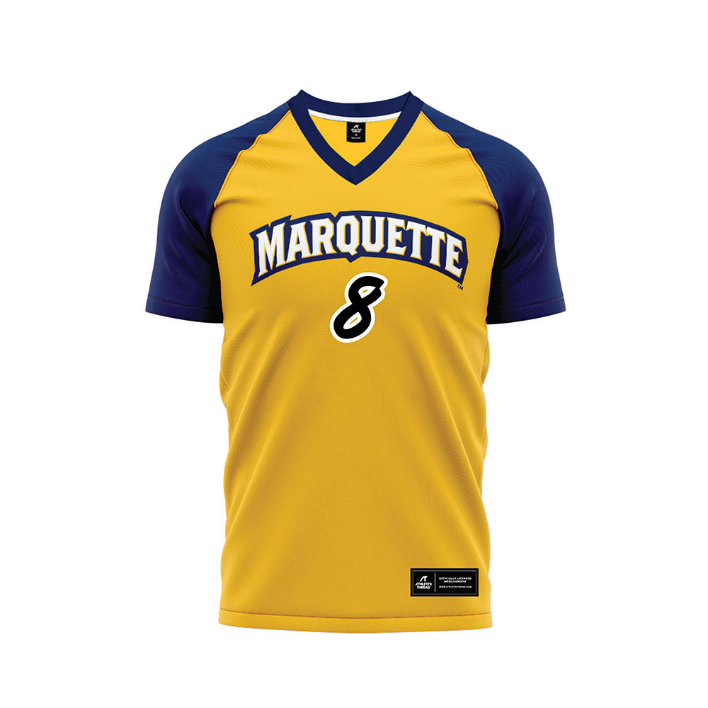 Marquette - NCAA Women's Soccer : Callie Hefner - Gold Soccer Jersey-0