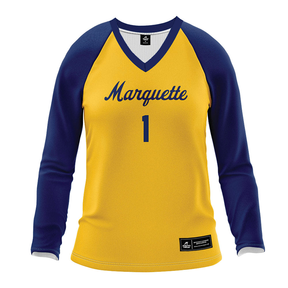 Marquette - NCAA Women's Volleyball : Julia Stanev - Gold Volleyball Jersey-0