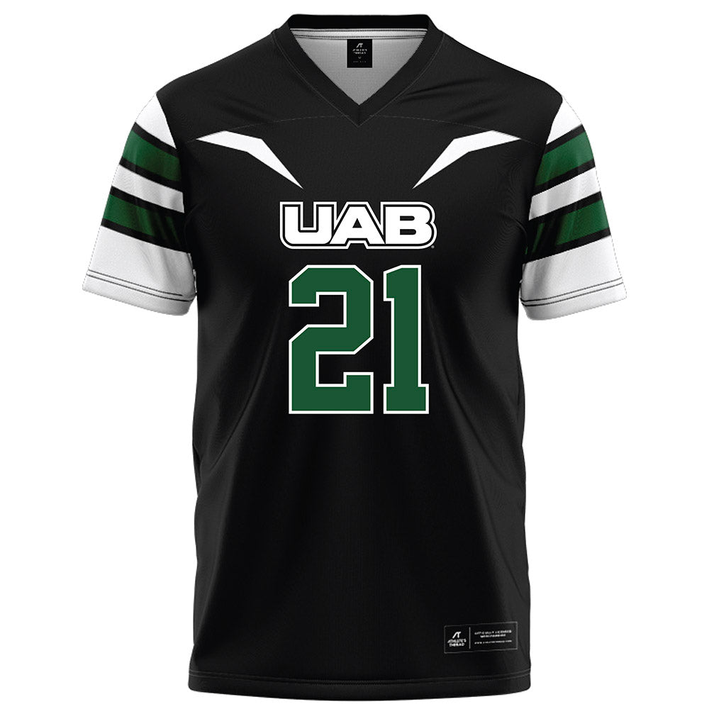 UAB - NCAA Football : Hudson Higgins - Black Football Jersey-0