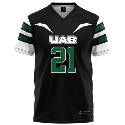 UAB - NCAA Football : Hudson Higgins - Black Football Jersey-0