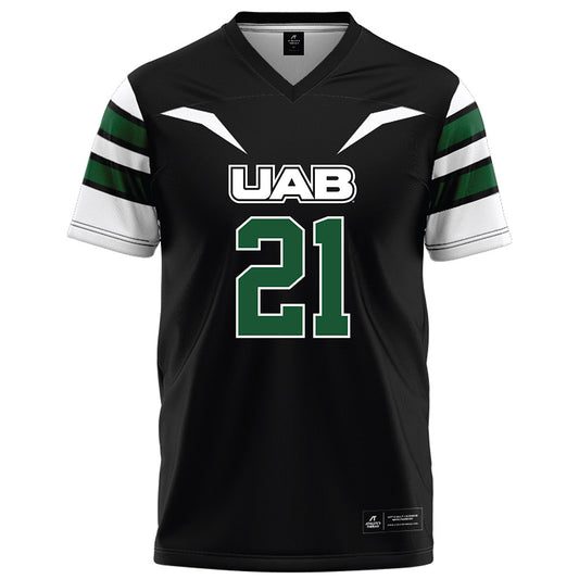 UAB - NCAA Football : Hudson Higgins - Black Football Jersey-0