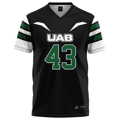 UAB - NCAA Football : Evan Bishop - Black Football Jersey-0