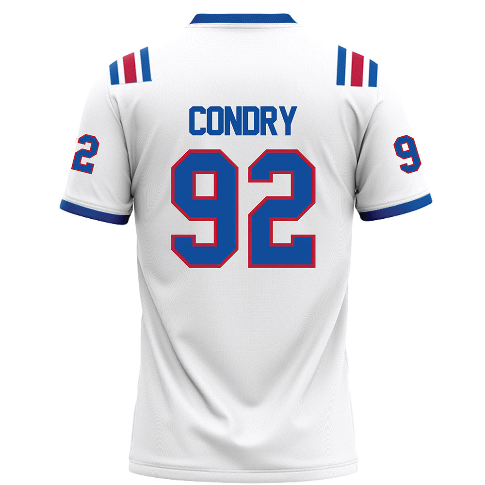 LA Tech - NCAA Football : Lane Condry - White Football Jersey-1