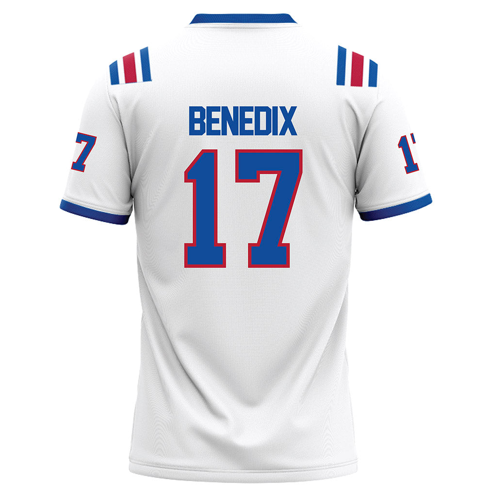 LA Tech - NCAA Football : Dane Benedix - White Football Jersey-1
