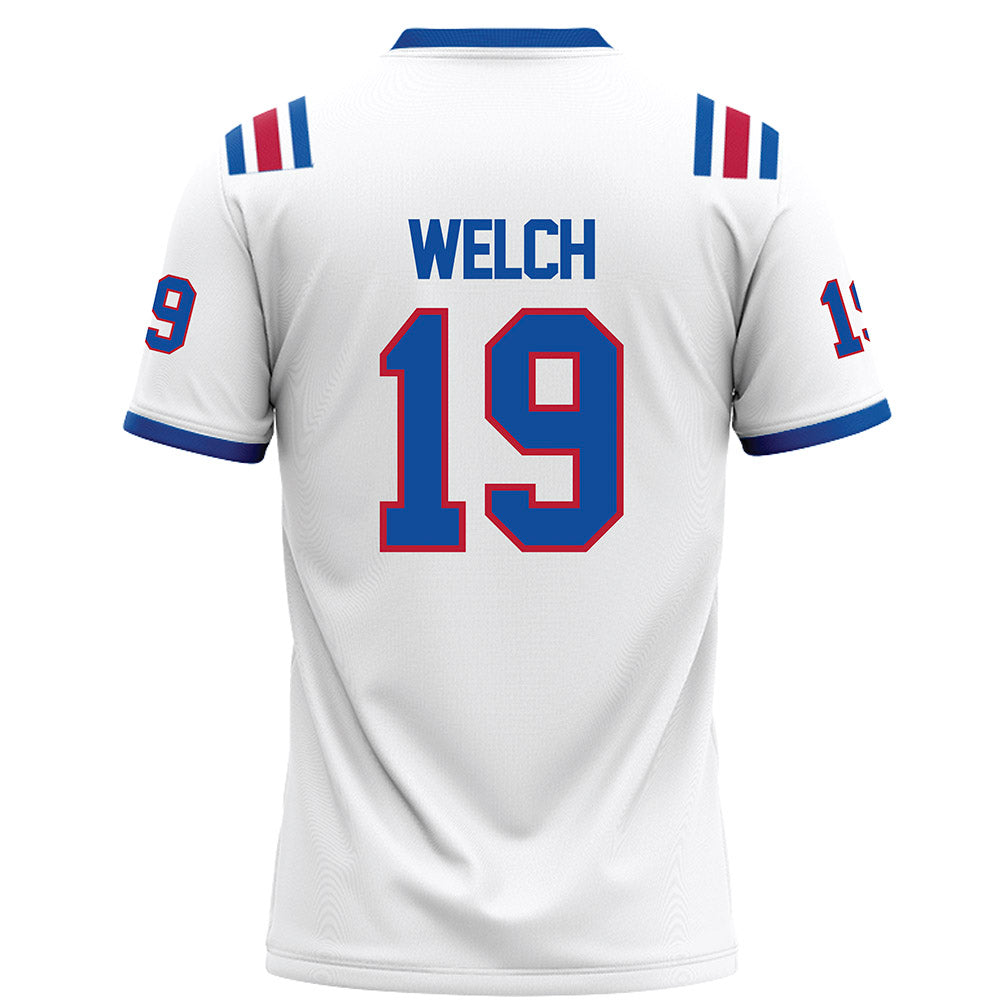 LA Tech - NCAA Football : Mason Welch - White Football Jersey-1