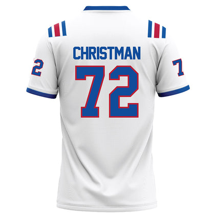 LA Tech - NCAA Football : Hayden Christman - White Football Jersey-1