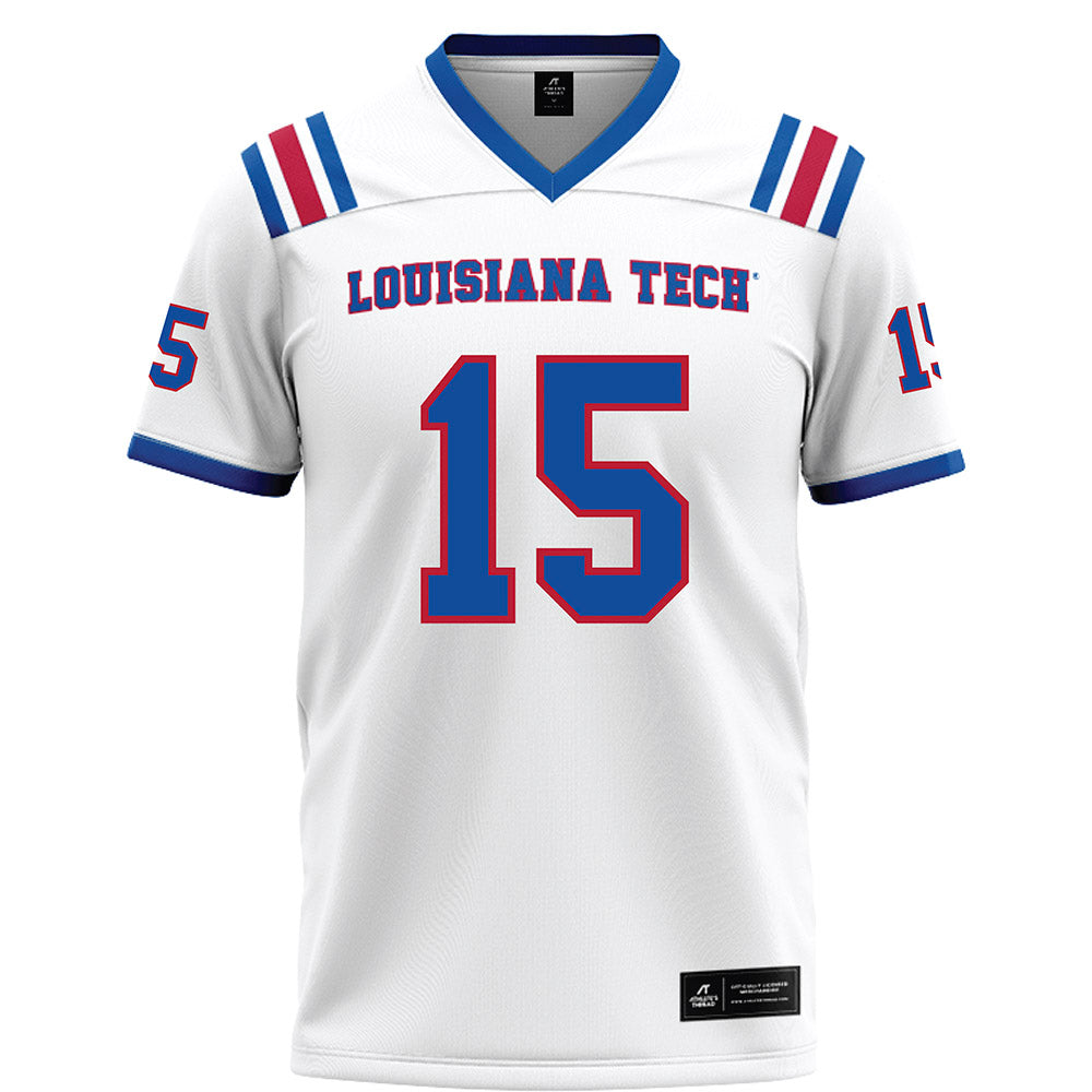 LA Tech - NCAA Football : David Pierro - White Football Jersey-0