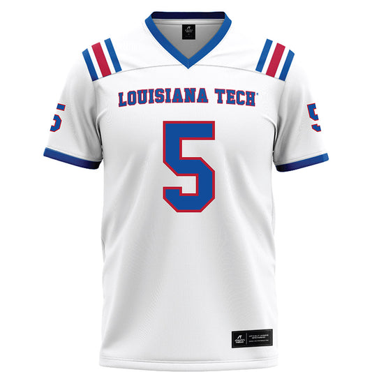 LA Tech - NCAA Football : Benji Johnson - White Football Jersey-0
