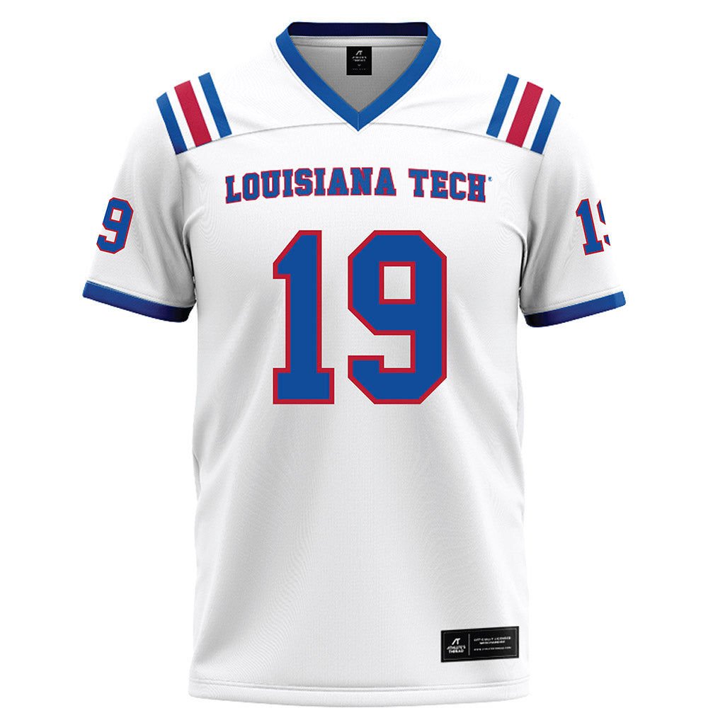 LA Tech - NCAA Football : John Tarvin - White Football Jersey-0
