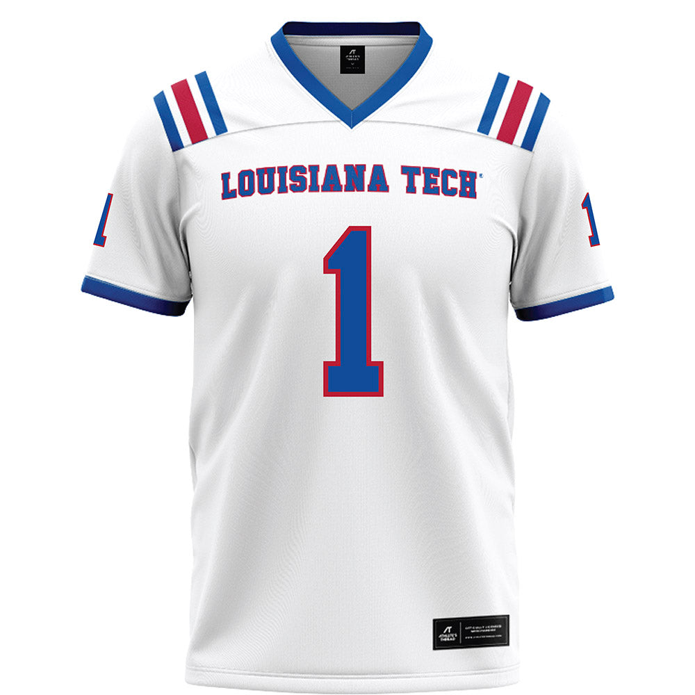 LA Tech - NCAA Football : Sam Fongang - White Football Jersey-0