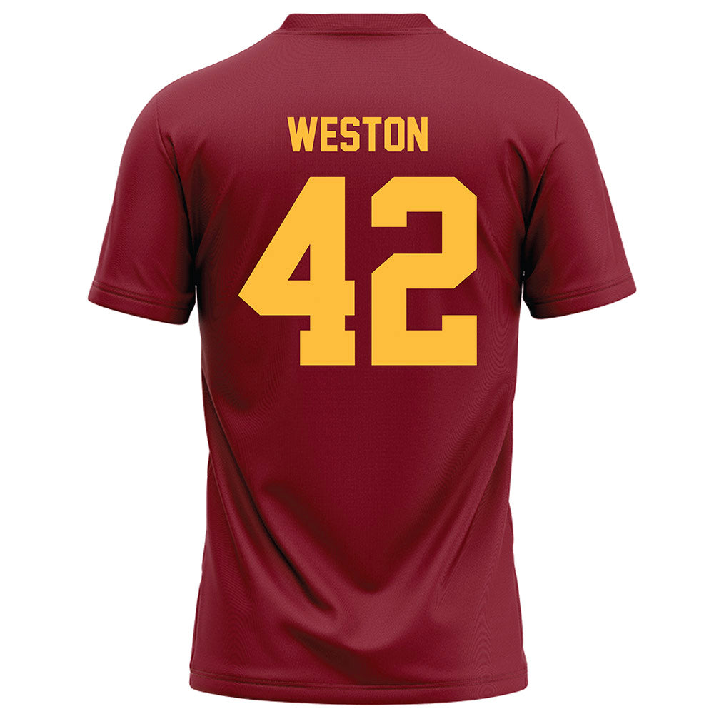 Minnesota - NCAA Football : Tom Weston - Maroon Football Jersey-1
