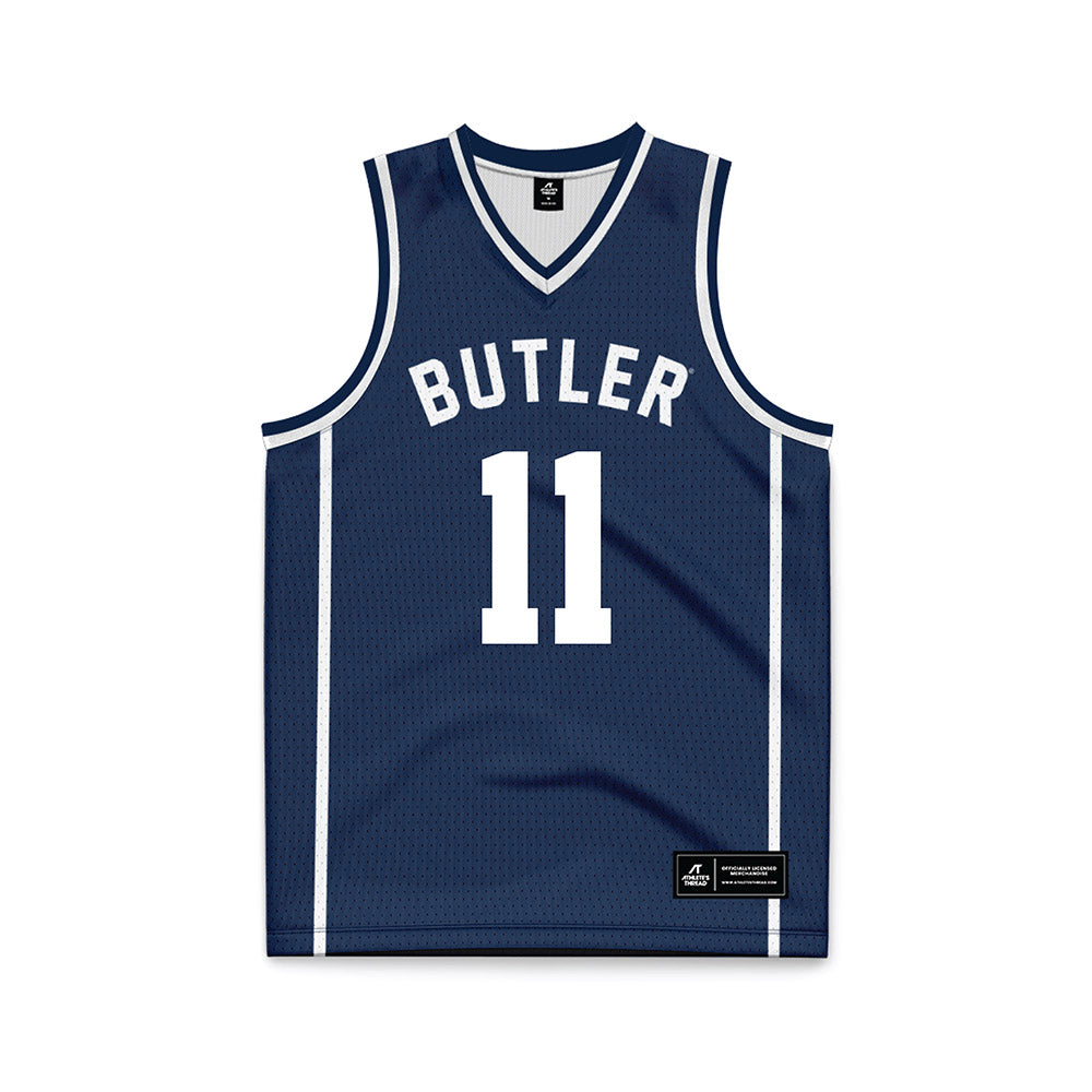 BU - NCAA Women's Basketball : Nevaeh Jackson - Navy Basketball Jersey-0