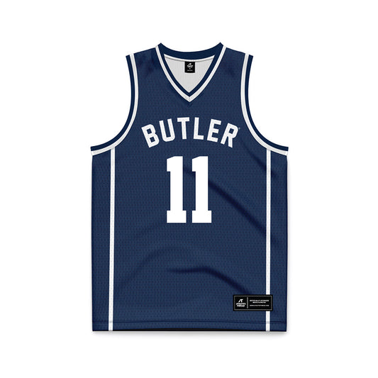 BU - NCAA Women's Basketball : Nevaeh Jackson - Navy Basketball Jersey-0