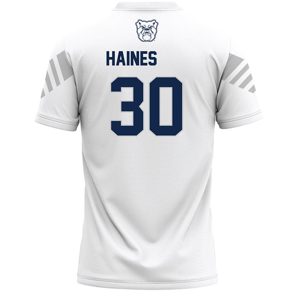 Butler - NCAA Women's Lacrosse : Addison Haines - White Lacrosse Jersey-1