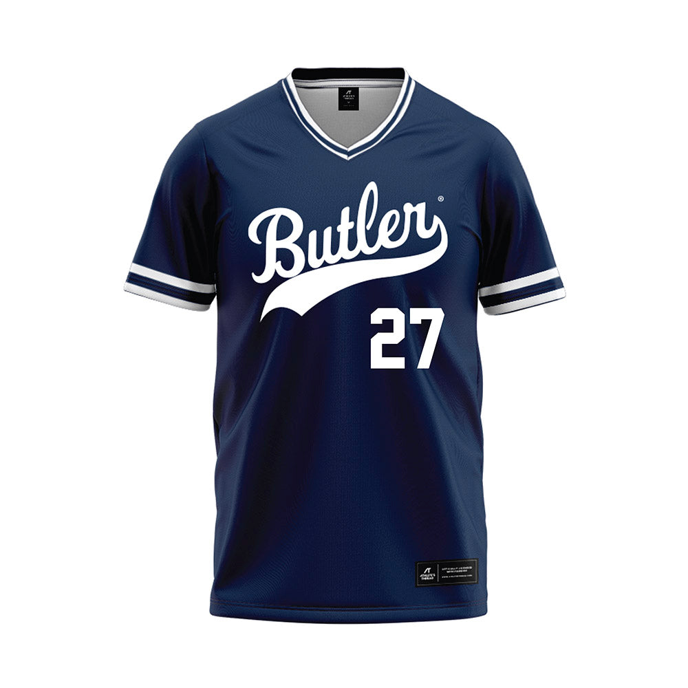 Butler - NCAA Baseball : JJ Manos - Navy Baseball Jersey-0