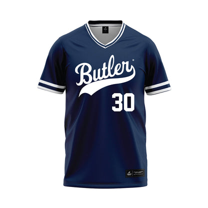 Butler - NCAA Baseball : Grayson Bradberry - Navy Baseball Jersey-0