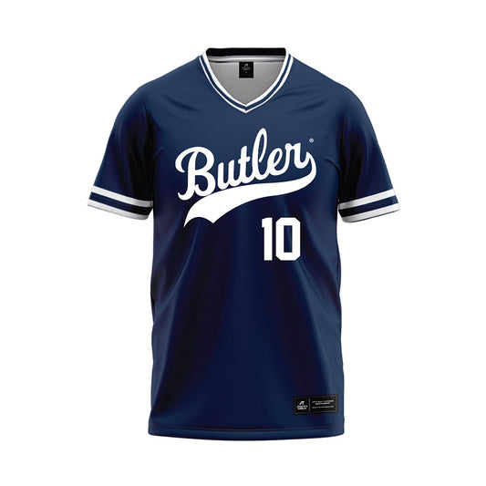 Butler - NCAA Baseball : Easton Moore - Navy Baseball Jersey-0