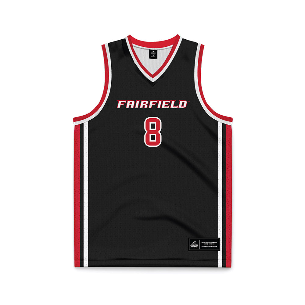 Fairfield - NCAA Men's Basketball : Tony Williams - Black Basketball Jersey-0