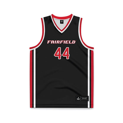 Fairfield - NCAA Men's Basketball : Declan Wucherpfennig - Black Basketball Jersey-0