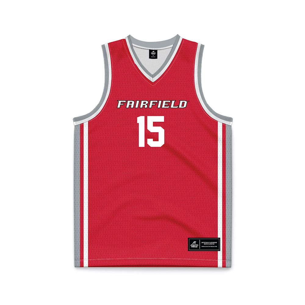 Fairfield - NCAA Men's Basketball : Isaac Munkadi - Red Basketball Jersey-0