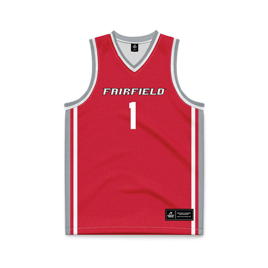 Fairfield - NCAA Men's Basketball : Deuce Turner - Red Basketball Jersey-0