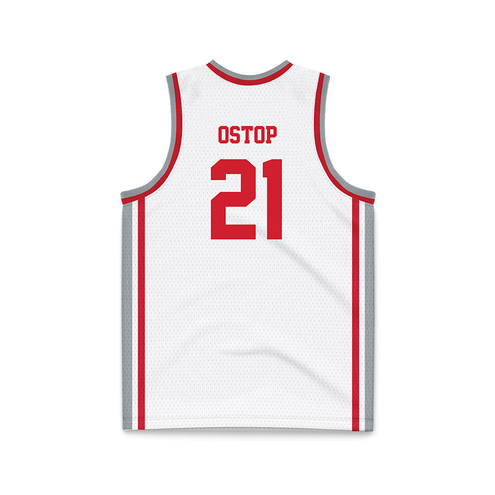 Fairfield - NCAA Men's Basketball : Tanner Ostop - White Basketball Jersey-1