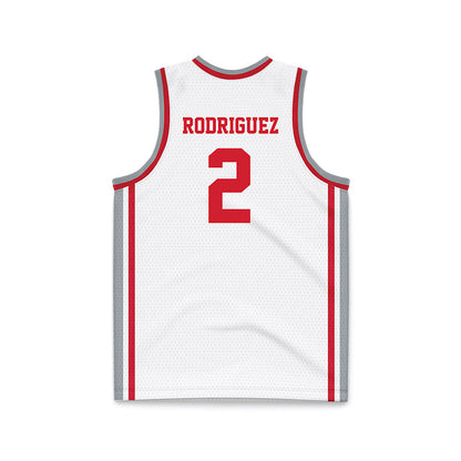 Fairfield - NCAA Men's Basketball : Nasir Rodriguez - White Basketball Jersey-1