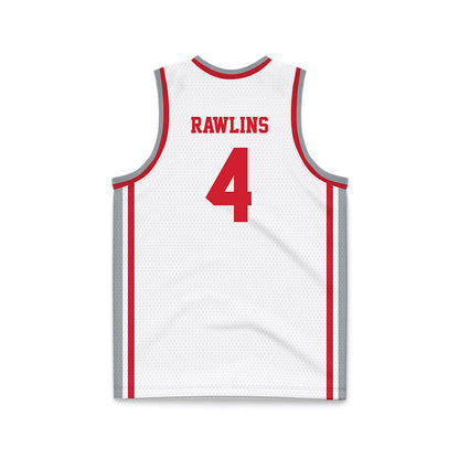 Fairfield - NCAA Men's Basketball : Halon Rawlins - White Basketball Jersey-1