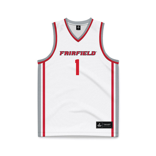 Fairfield - NCAA Men's Basketball : Eric Mejia - White Basketball Jersey-0