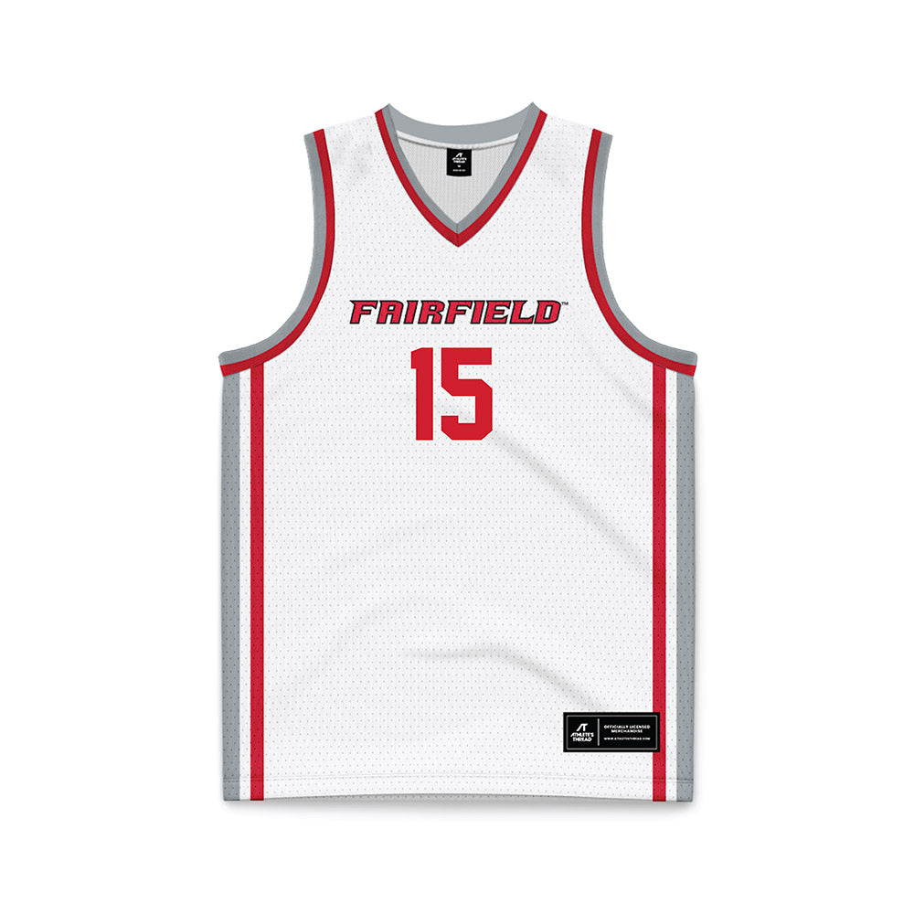 Fairfield - NCAA Men's Basketball : Isaac Munkadi - White Basketball Jersey-0