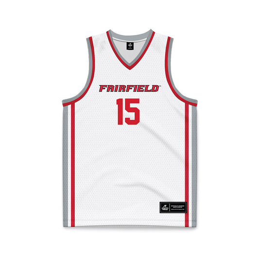 Fairfield - NCAA Men's Basketball : Isaac Munkadi - White Basketball Jersey-0