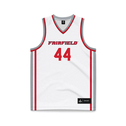 Fairfield - NCAA Men's Basketball : Declan Wucherpfennig - White Basketball Jersey-0