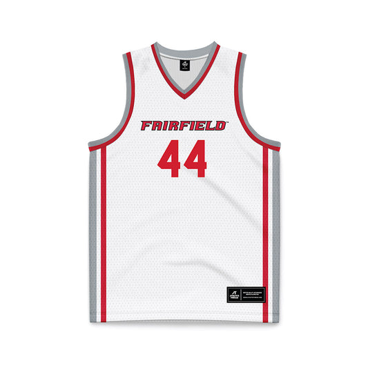Fairfield - NCAA Men's Basketball : Declan Wucherpfennig - White Basketball Jersey-0