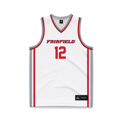 Fairfield - NCAA Men's Basketball : Qadir Martin - White Basketball Jersey-0
