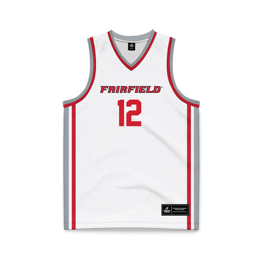 Fairfield - NCAA Men's Basketball : Qadir Martin - White Basketball Jersey-0