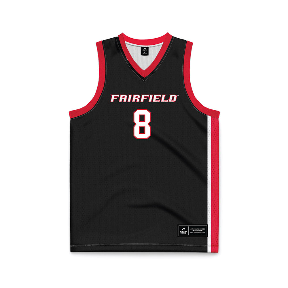 Fairfield - NCAA Women's Basketball : Emma Rogers - Black Basketball Jersey-0