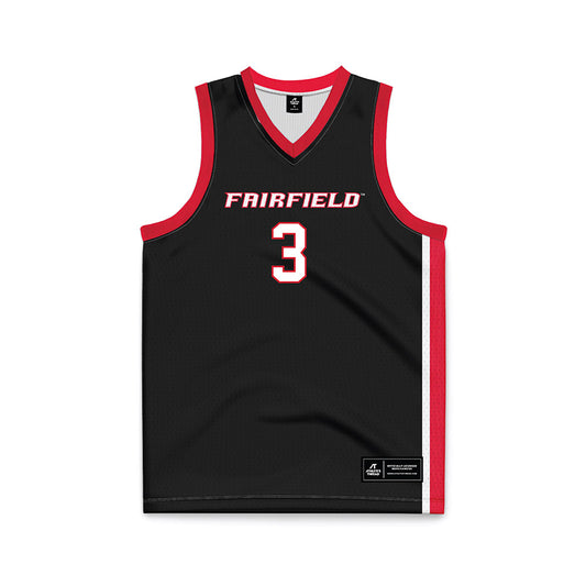 Fairfield - NCAA Women's Basketball : Addison Rhodes - Black Basketball Jersey-0