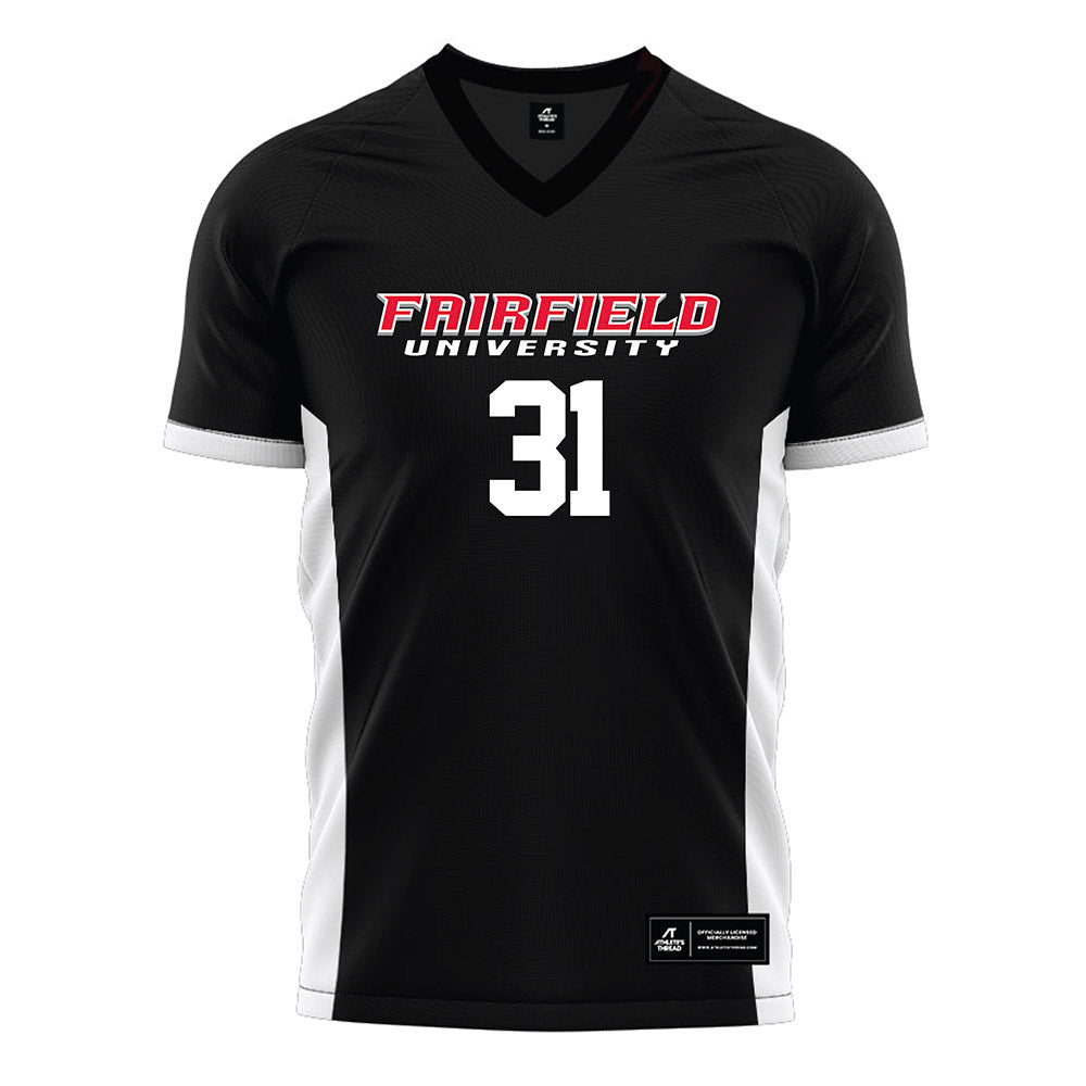 Fairfield - NCAA Men's Soccer : Evan Chomow - Black Soccer Jersey-0