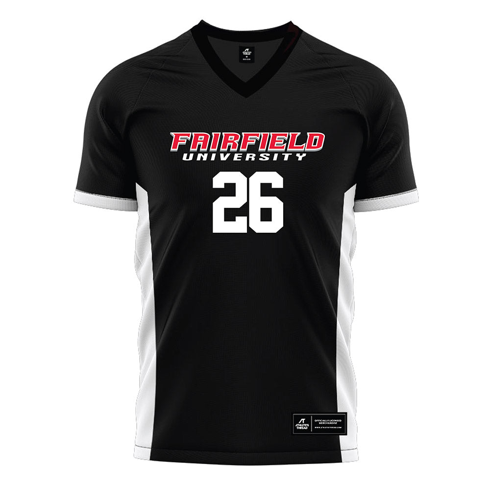 Fairfield - NCAA Men's Soccer : Elias Novina - Black Soccer Jersey-0