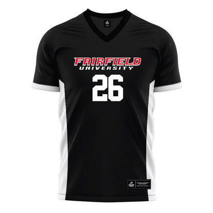 Fairfield - NCAA Men's Soccer : Elias Novina - Black Soccer Jersey-0