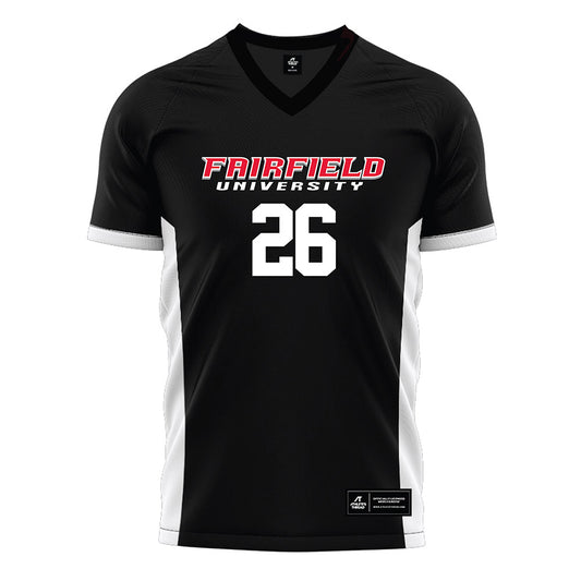 Fairfield - NCAA Men's Soccer : Elias Novina - Black Soccer Jersey-0