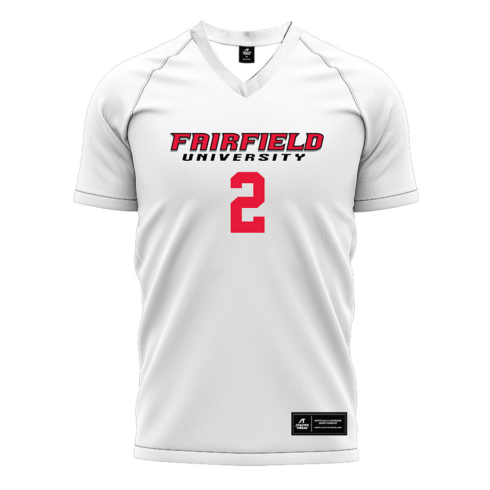 Fairfield - NCAA Men's Soccer : Liam McElderry - White Soccer Jersey-0