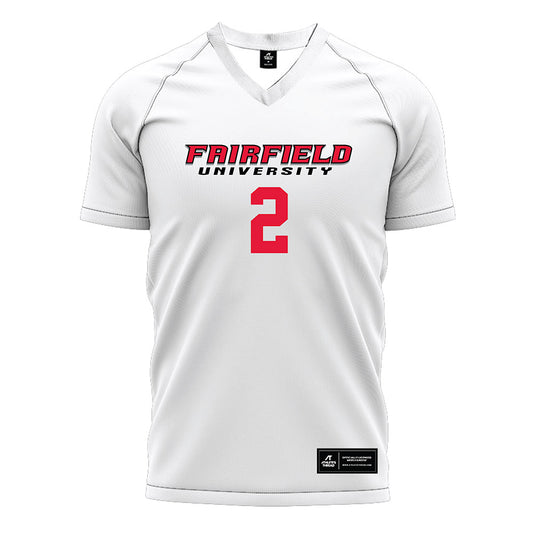 Fairfield - NCAA Men's Soccer : Liam McElderry - White Soccer Jersey-0